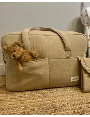 Bolsa Canastilla Crepe de Giraffa Bianca e Blu