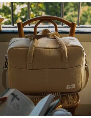 Bolsa Canastilla Crepe de Giraffa Bianca e Blu