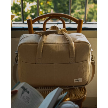 Bolsa Canastilla Crepe de Giraffa Bianca e Blu