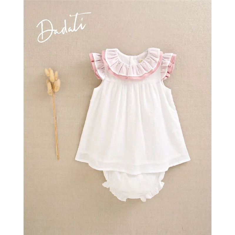 Vestido Plumeti Volante Cuello  De Dadati