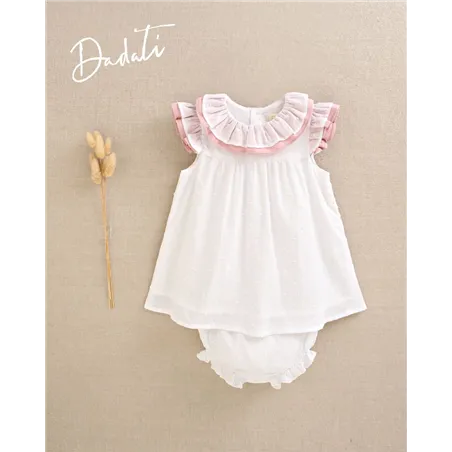 Vestido Plumeti Volante Cuello De Dadati