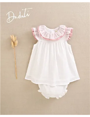 Vestido Plumeti Volante Cuello  De Dadati