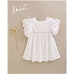 Vestido Plumeti Volante Manga De Dadati