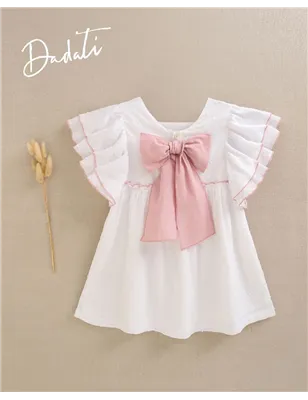 Vestido Plumeti Volante Manga De Dadati