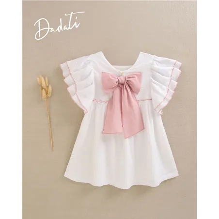 Vestido Plumeti Volante Manga De Dadati