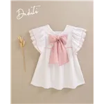 Vestido Plumeti Volante Manga De Dadati