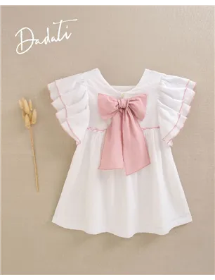 Vestido Plumeti Volante Manga De Dadati