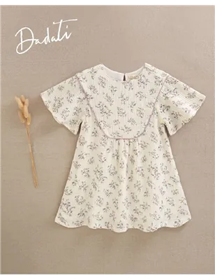Vestido Bambula Estampada Media Manga De Dadati