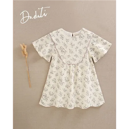 Vestido Bambula Estampada Media Manga De Dadati