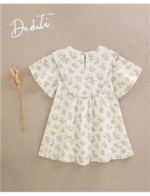 Vestido Bambula Estampada Media Manga De Dadati
