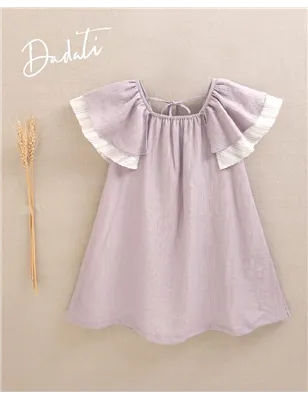 Vestido Con Manga Y Volante Floral De Dadati