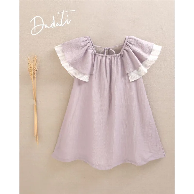 Vestido Con Manga Y Volante Floral De Dadati