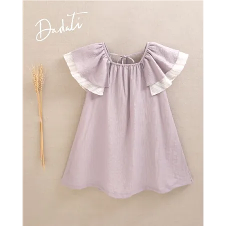 Vestido Con Manga Y Volante Floral De Dadati