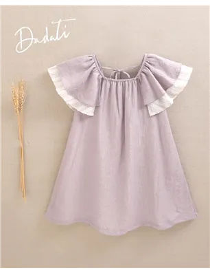 Vestido Con Manga Y Volante Floral De Dadati