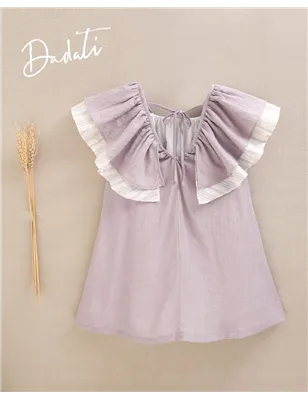 Vestido Con Manga Y Volante Floral De Dadati