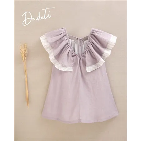 Vestido Con Manga Y Volante Floral De Dadati