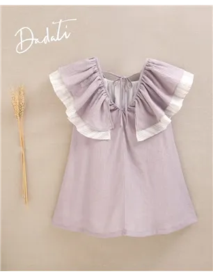 Vestido Con Manga Y Volante Floral De Dadati