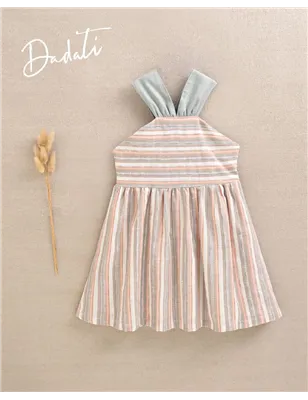 Vestido Raya Con Tirante Atado Cuello  De Dadati