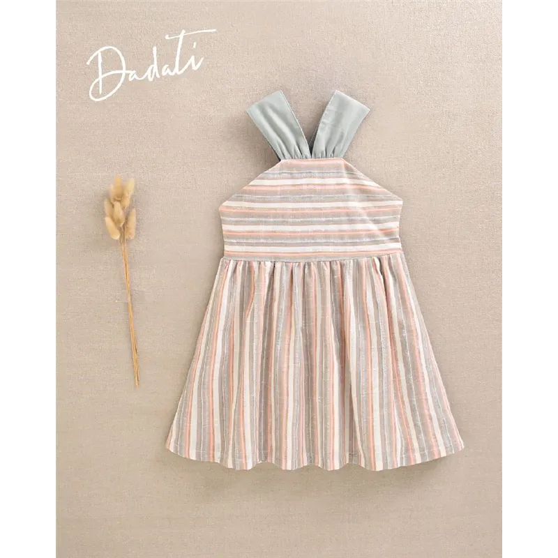 Vestido Raya Con Tirante Atado Cuello  De Dadati