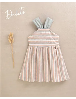 Vestido Raya Con Tirante Atado Cuello  De Dadati