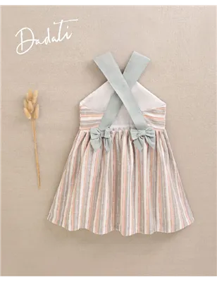 Vestido Raya Con Tirante Atado Cuello  De Dadati
