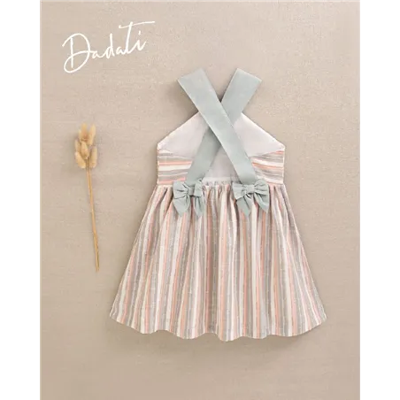 Vestido Raya Con Tirante Atado Cuello  De Dadati