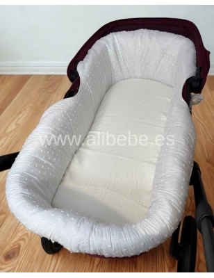 Sábana bajera capazo Bámbula de Giraffa Bianca e Blu