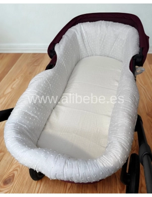 Sábana bajera capazo Bámbula de Giraffa Bianca e Blu