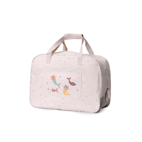 Bolsa de playa con rejilla Mermaid Cats de Monnëka