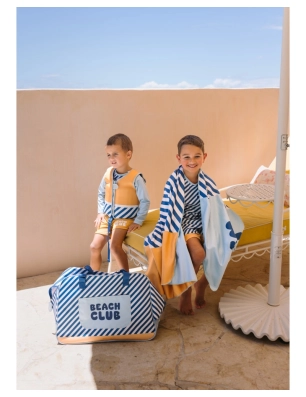 Bolsa playa con rejilla Stripes de Monnëka grande