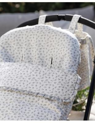 Detalle del embozo del Saco silla entretiempo Little Bloom de Pasito a Pasito