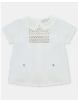 Camisa Punto Smock Tela Quebec De Aranda