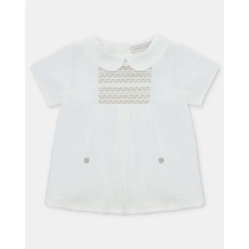 Camisa Punto Smock Tela Quebec De Aranda