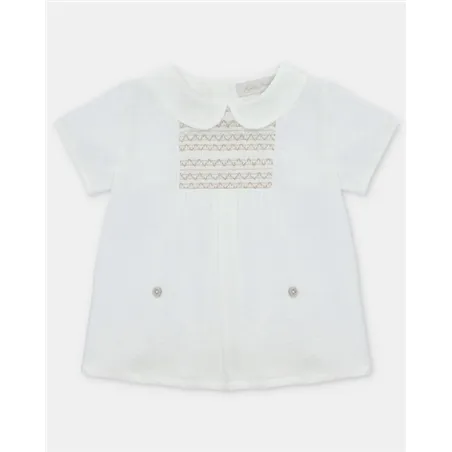 Camisa Punto Smock Tela Quebec De Aranda