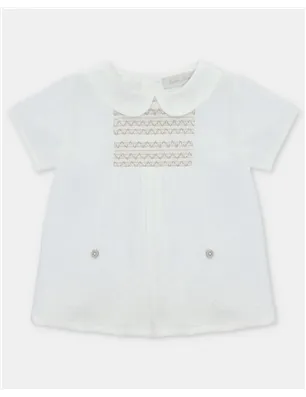 Camisa Punto Smock Tela Quebec De Aranda
