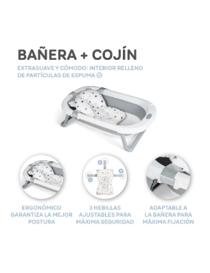 Bañera plegable Flex con Cojín de MS Gris