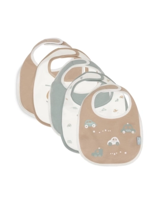 Pack 5 baberos impermeables de Jollein Coches