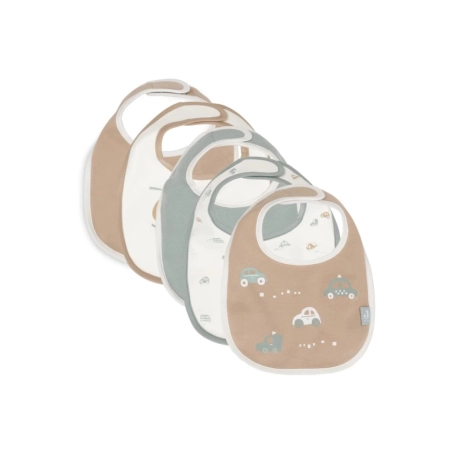 Pack 5 baberos impermeables de Jollein Coches