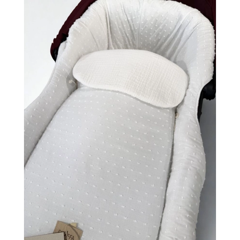 Saco Cuco Redondo Sucre interior Bámbula de Giraffa Bianca e Blu