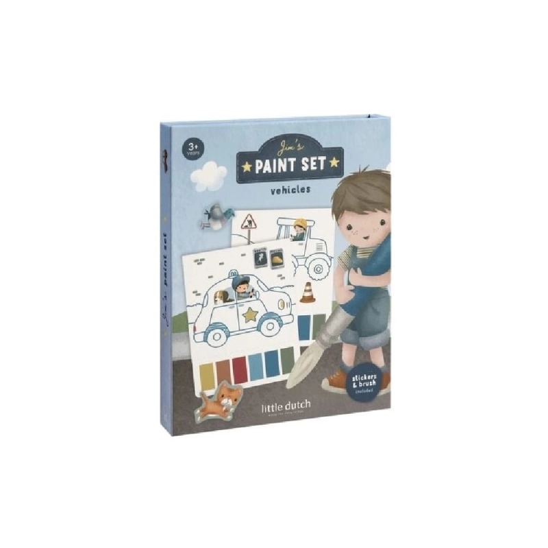 Set Pintura agua Jim Vehiculos de Little Dutch