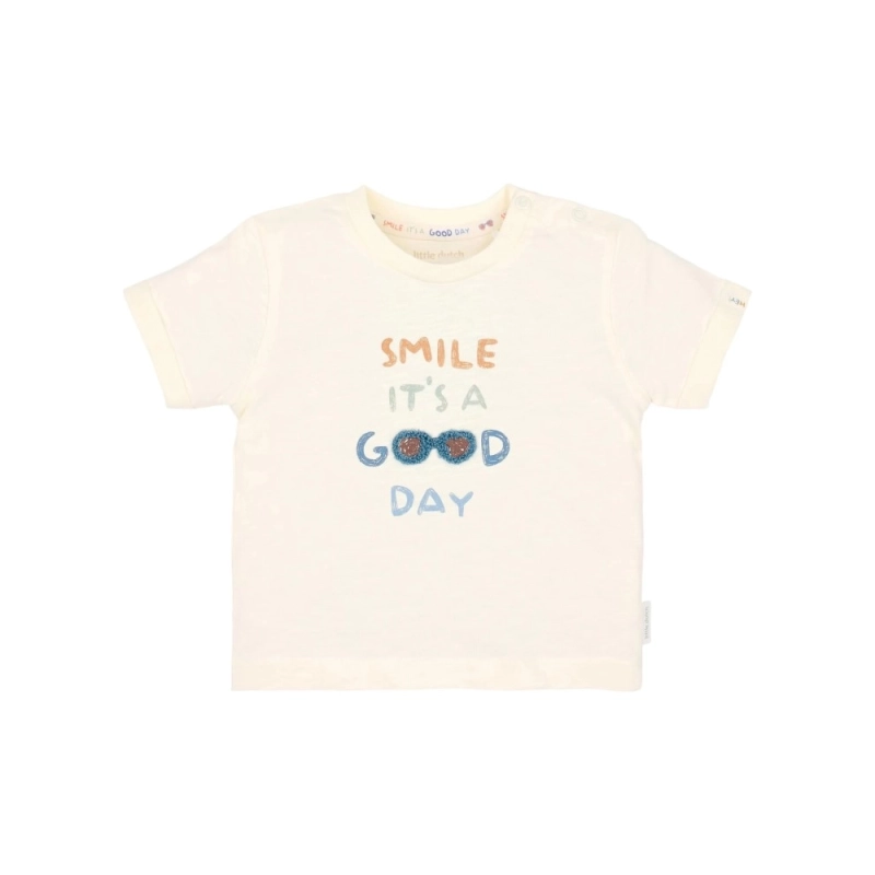 Camiseta manga corta Crema de Little Dutch