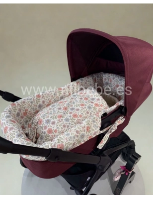 Saco Cuco Capucha Elise Interior Bambula Giraffa Bianca e Blu