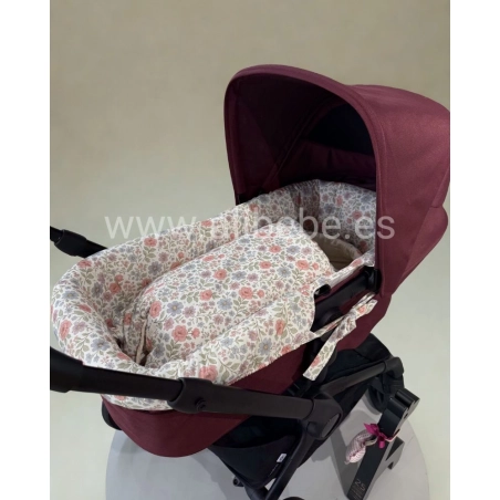 Saco Cuco Capucha Elise Interior Bambula Giraffa Bianca e Blu