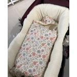 Saco Cuco Capucha Elise Interior Bambula Giraffa Bianca e Blu