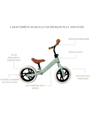 Bici sin pedales Premium de Play & Store Green