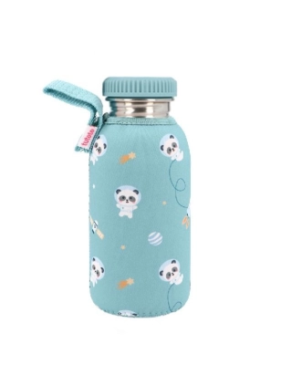 Botella de acero con funda 500 ml Pandas in Space de Tutete