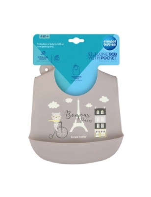 Babero de Silicona con Bolsillo Bonjour Paris de Canpol Babies