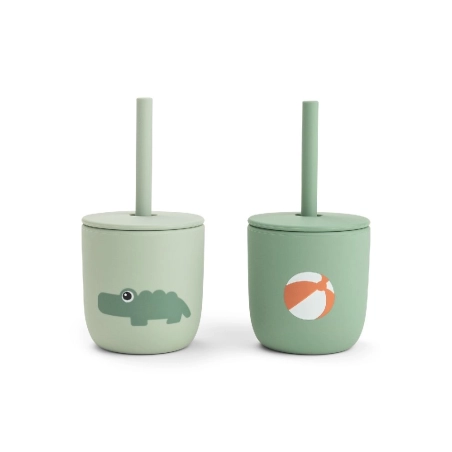Pack 2 vasos con pajita Playground de Done by Deer