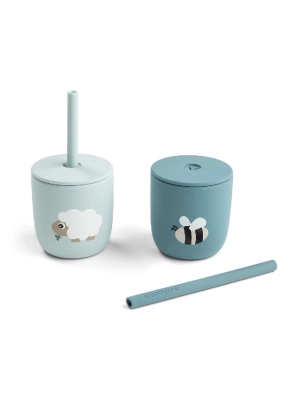 Pack 2 vasos con pajita Tiny Farm de Done by Deer