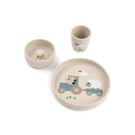 Set vajilla con ventosa Tiny Farm de Done by Deer